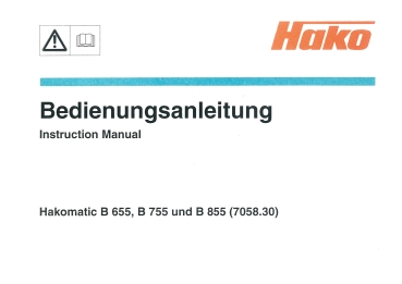 Hako Betriebsanl. Hakomatik B655/755/855 (7058.30)
