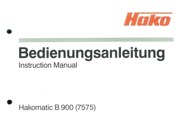 Hako Betriebsanleitung Hakomatik B900 (7575)