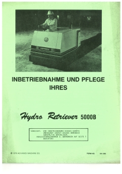 Advance Betriebsanleitung HydroRetriever 5000B