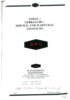 HSM Bedienungsanleitung ERS/HRS-E/HRS Service-und Wartungsanleitung