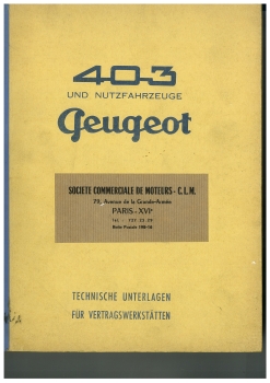 Peugeot 403 Technische Unterlagen