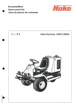 Hako Ersatzteilliste Variotrac 1350 D (8069)