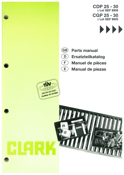 Clark ErsatzteilkatalogCDP25-30/CGP25-30 Standard >LotGEF8908/>LotGEF8905