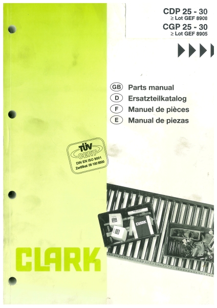 Clark Ersatzteilkatalog CDP/CGP25-30 Standard >Lot GEF 8908/8905
