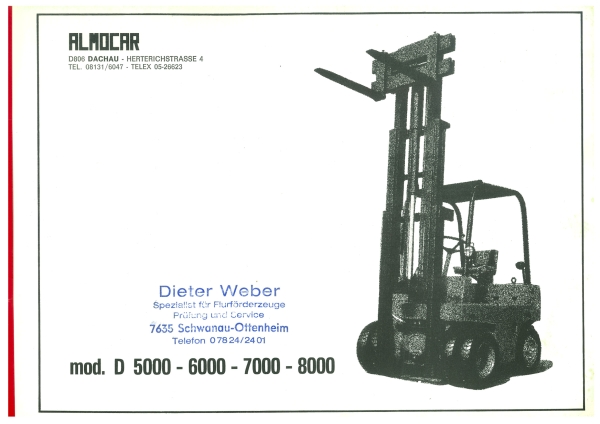Almocar Ersatzteilliste D-Modelle 5000/6000/7000/8000