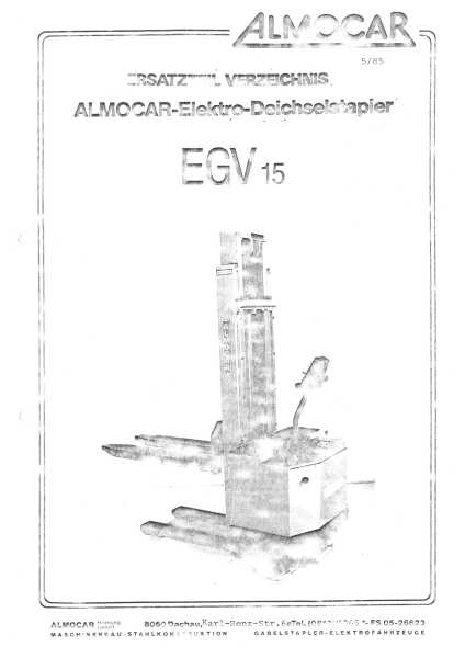 Almocar Ersatzteil-Verzeichnis EGV15 (5013-7048)