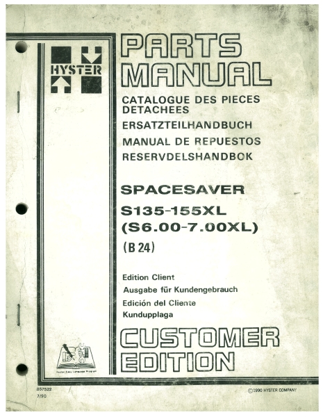 Hyster Ersatzteilkatalog Spacesaver S135-155XL/(S6.00-7.00XL)/(B24)