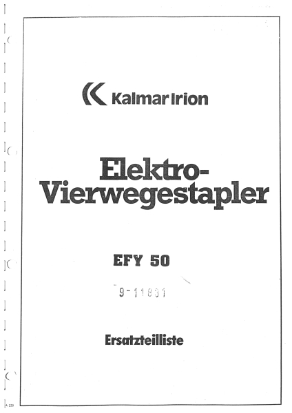 Kalmar Ersatzteilliste EFY50 Elektro-Vierwegestapler