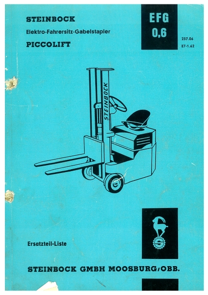Steinbock Ersatzteilliste Piccolift Elektro-Fahrersitz-Stapler (5013 9693)