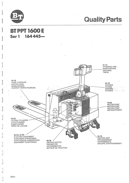 BT Ersatzteilliste PPT 1600E Ser1 164445-