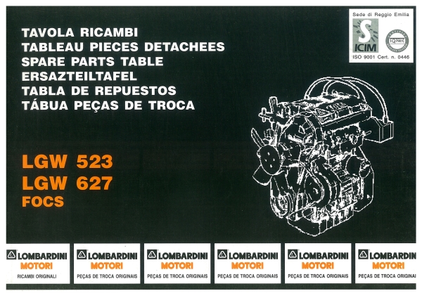 Lombardini Ersatzteilliste LGW 523/627 FOCS (5013-9716)