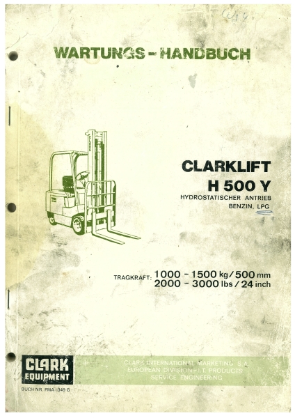 Clark Wartungshandbuch H500Y (5013-9641)