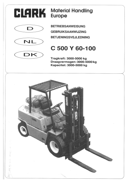 Clark Betriebsanweisung C500Y60-100 >1771 GEF 5480