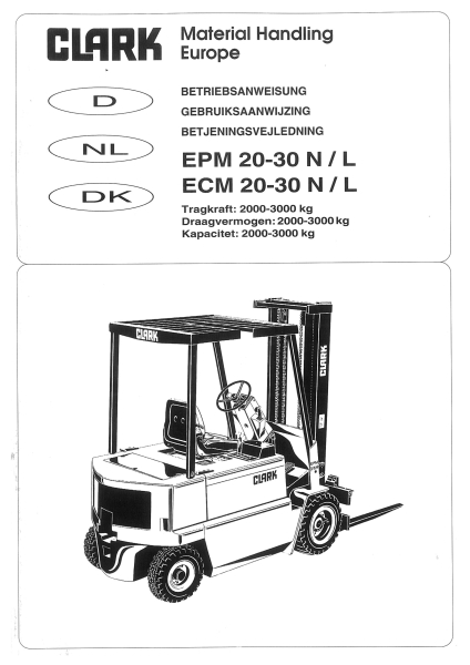 Clark Betriebsanweisung EPM/ECM 20-30N/L (5013-9412)