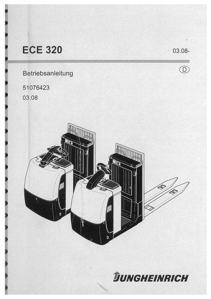 Jungheinrich Betriebsanleitung ECE 320 51076423