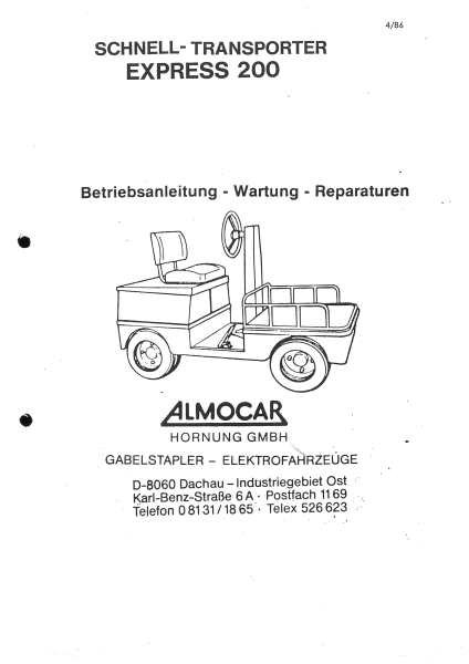 Almocar Betriebsanleitung EXPRESS 200 Schnell-Transporter