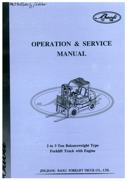Baoli Bedienungsanl. 2-3t Balanceweight Forklift Truck with Engine