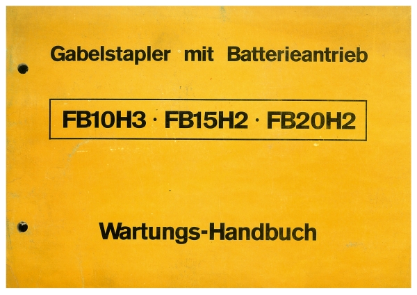 Toyota Wartungshandbuch FB10H3/FB15H2 FB20H2