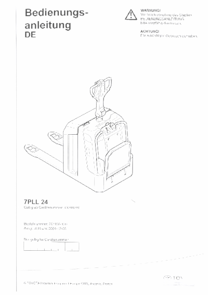 Toyota Betriebsanleitung 7PLL 24