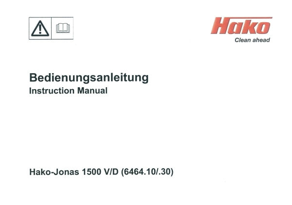 Hako Bedienungsanleitung Jonas 1500 (5013-6379)