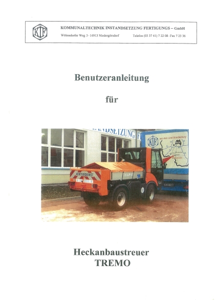 Tremo Betriebsanleitung Heckanbausteurer