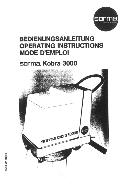 Sorma Bedienungsanleitung Kobra 3000