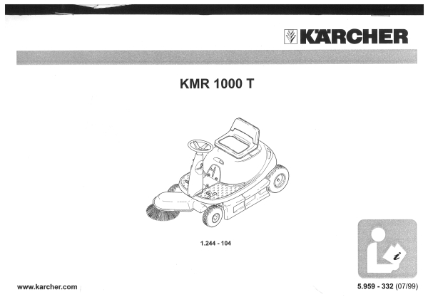 Kärcher Betriebsanleitung KMR 1000 T 1.244-104