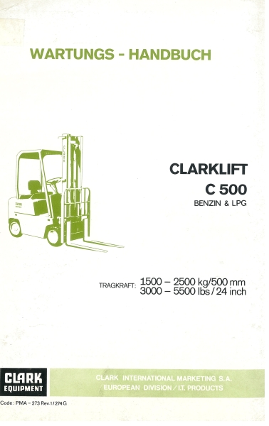 Clark Wartungshandbuch C 500 (5014-5441)